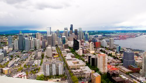 Preview: Aerial view of Seattle, Washington, United States.