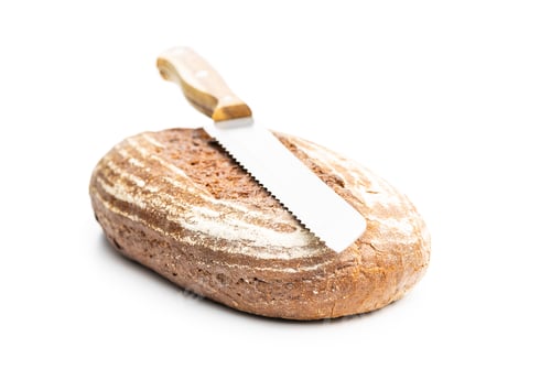 Preview: Loaf of bread isolated on white background.