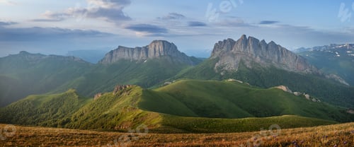 Preview: Caucasus mountains (Eastern and Western Acheshbok) under a blue