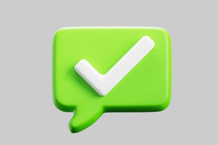 Preview: Green speech bubble with a checkmark