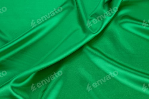 Preview: Green silk cloth with some soft folds.