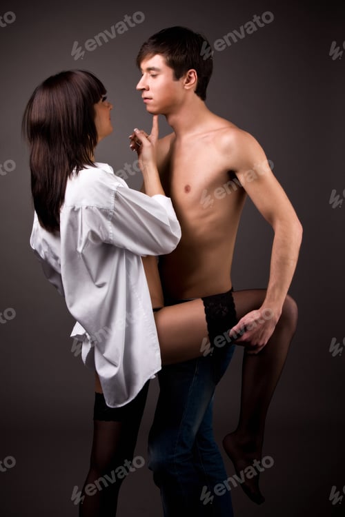 Preview: Sensual sexy couple a beautiful attractive woman