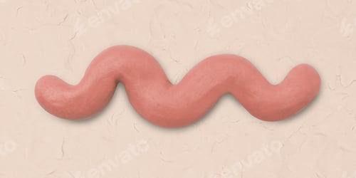 Preview: Clay wavy shape in pink handmade creative art