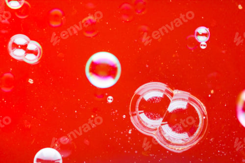 Preview: Abstract Soap Bubble Background. Element For Designers. Foam Red Bubble Texture. Colorful Bubbles