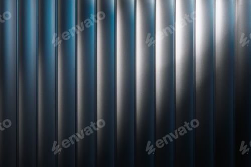 Preview: Blue and silver corrugated metal panel texture creates dramatic light gradient