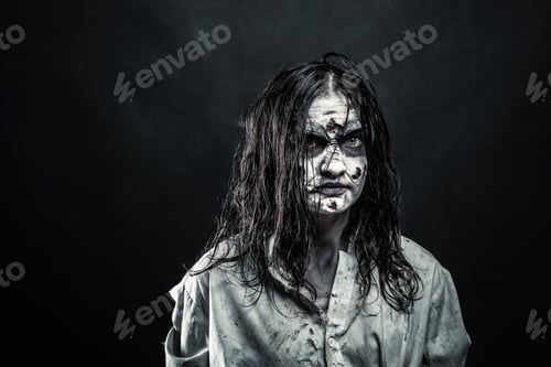 Preview: Zombie woman with bloody face