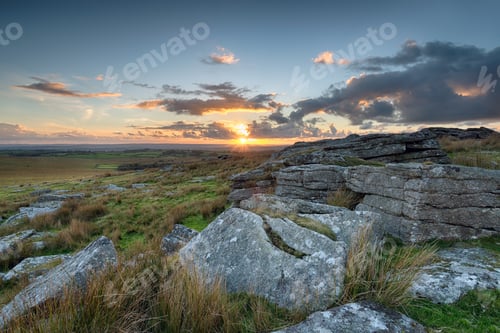 Preview: Sunset from Alex Tor on Bodmin Moor in Cornwall