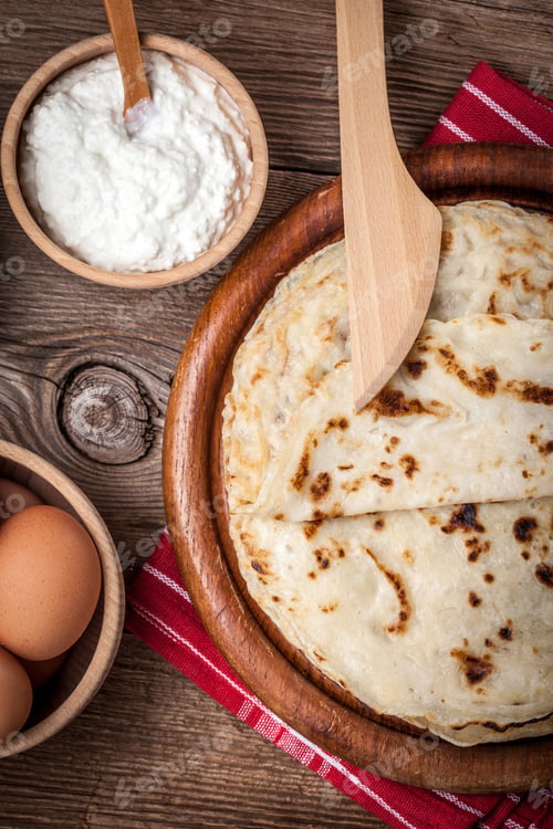 Preview: Pile of traditional Polish pancakes.