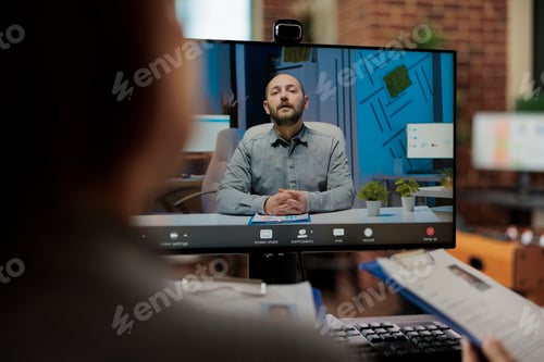 Preview: Businesswomen reading cv discussing application plan