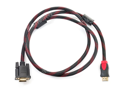 Preview: HDMI cable and VGA cable connector on white-2