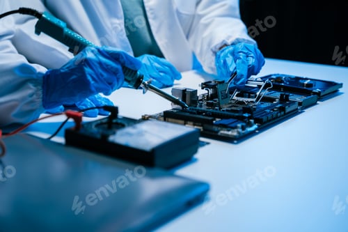 Preview: Repairing and upgrade mobile phone, electronic, computer hardware and technology concept.