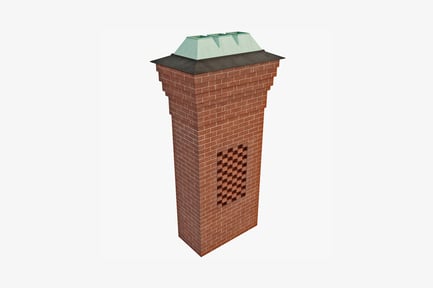 Preview: Brick chimney cap with tile ventilators