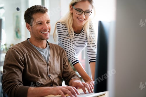 Preview: Software engineers working on project and programming in company. Startup business group concept
