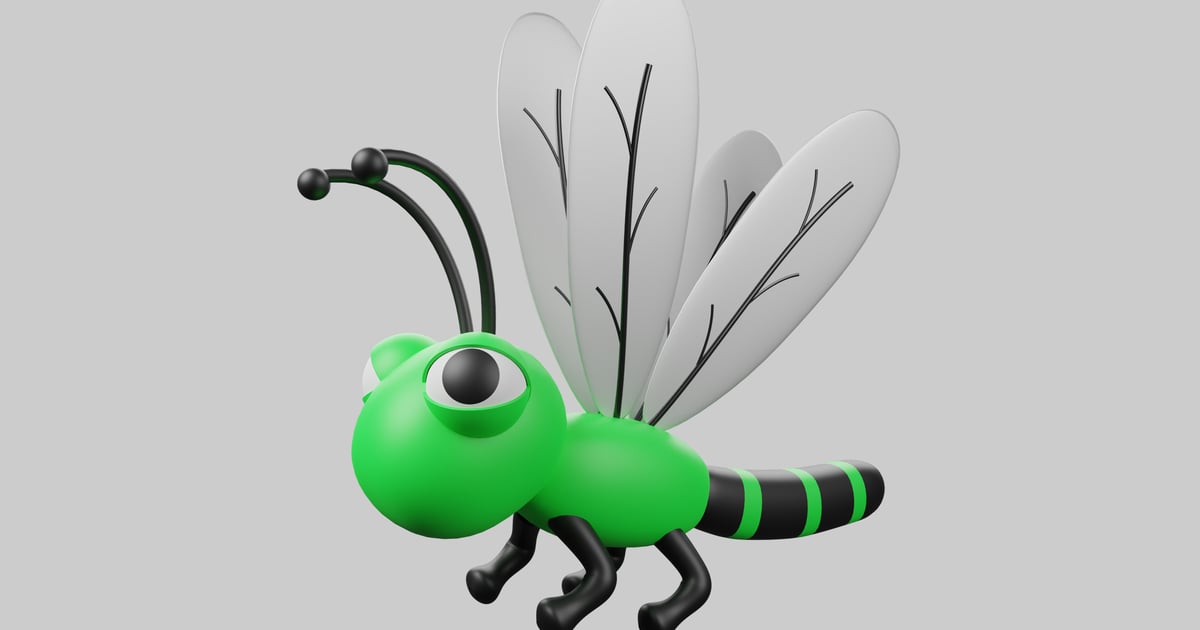 Spring green insect 3D, Incl. botanical & cartoon - Envato