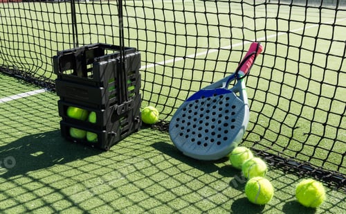 Preview: Paddle shovel rests on a basket of balls after a training on the track in court