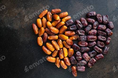 Preview: Date Fruit Healthy Tasty Sweet Dried Fruit Snack Healthy Meal Top View Copy Space For Text Food