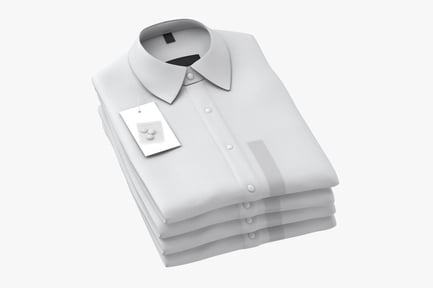 Preview: Folded White Button-Down Shirts Stack