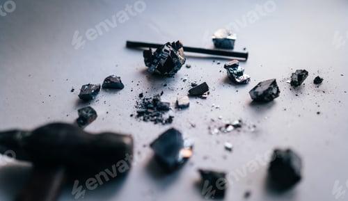 Preview: mineral of galena on a white background