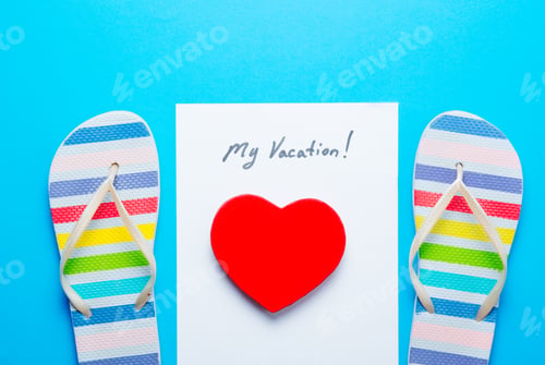Preview: paper My Vacation, toy and sandals