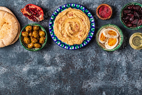 Preview: Hummus - traditional dish of Israeli and Middle Eastern cuisine.