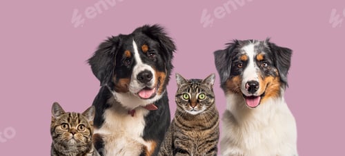 Preview: Pets friendship with bernese, border collie and tabby cats