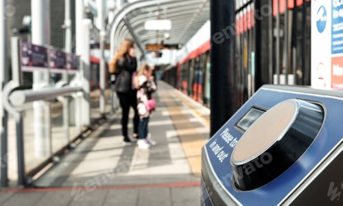 Preview: Contactless card reader machine for public transport in London.
