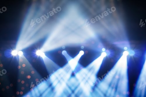 Preview: Abstract blurred photo of spotlight in conference hall, seminar and party environment concept