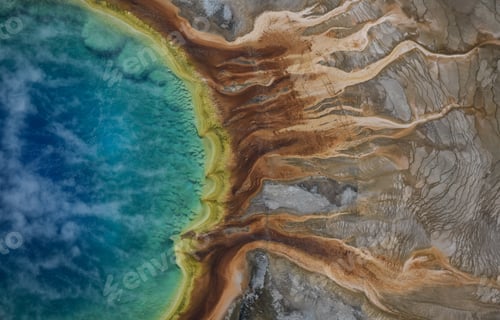 Preview: Aerial view of Grand prismatic spring in Yellowstone national park, USA