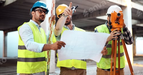 Preview: Architect consult engineer on modern construction site