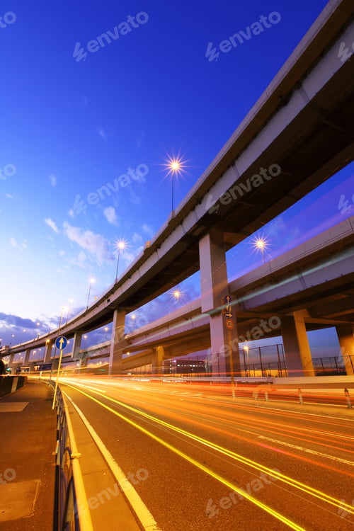 Preview: Freeway with traffic trail
