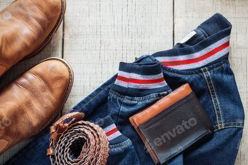 Preview: Equipment dress on the old wooden