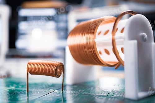 Preview: Close-up A lot of skeins of twisted copper wire