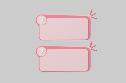 Aperçu: Conception d'éléments de boîtes à questions roses