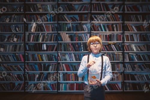 Preview: Boy in library