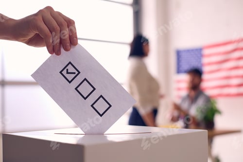 Preview: Person Casting Ballot in Election
