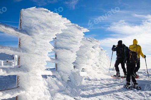 Preview: huge white icicles frozen winter world