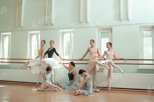 Preview: The seven ballerinas at ballet bar