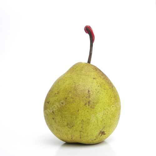 Preview: Closeup shot of a delicious yellow pear isolated on the white background