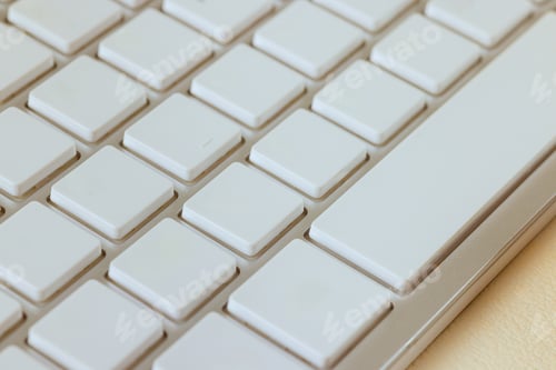 Preview: Blank button computer clear a keyboard is white without any inscriptions