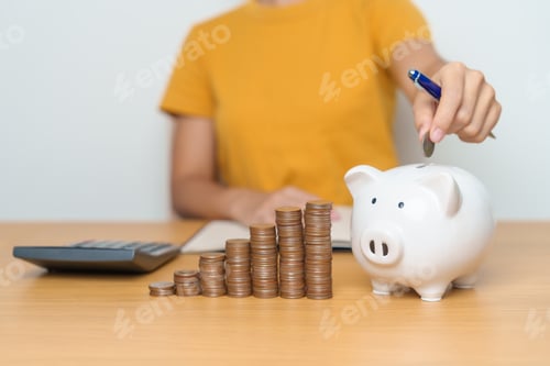 Preview: Saving Money with Piggy Bank and Coins