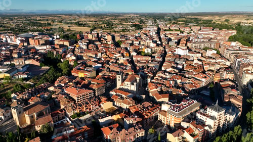 Preview: Aerial view of Aranda de Duero, Burgos, Spain. Aranda de Duero is the capital of Ribera del Duero