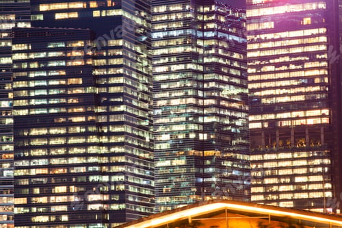 Preview: singapore skyline at the Marina during twilight