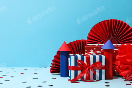 Preview: Composition for 4 july, Independence Day of USA, space for text