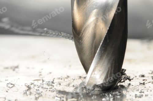Preview: Close-up metal drilling process