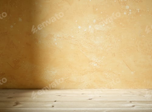 Preview: yellow wall and wooden table