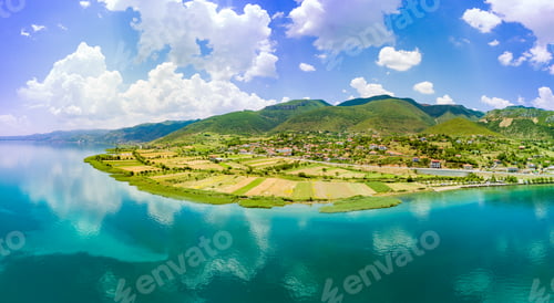 Preview: Panorama of fields near Montenegrin villages on the coast of the Adriatic Sea