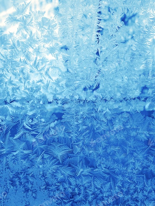 Preview: Beautiful ice pattern on winter window glass