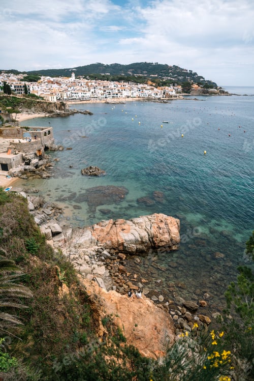 Preview: the shore is clear and blue with boats out to sea