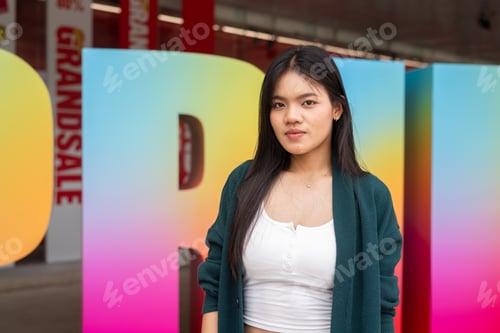 Vista previa: Empowering LGTB pride portrait of young woman