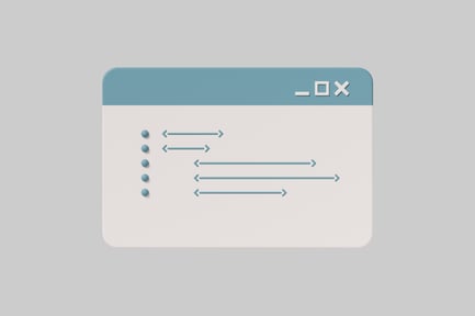 Preview: Browser window with blue arrows and blue dots